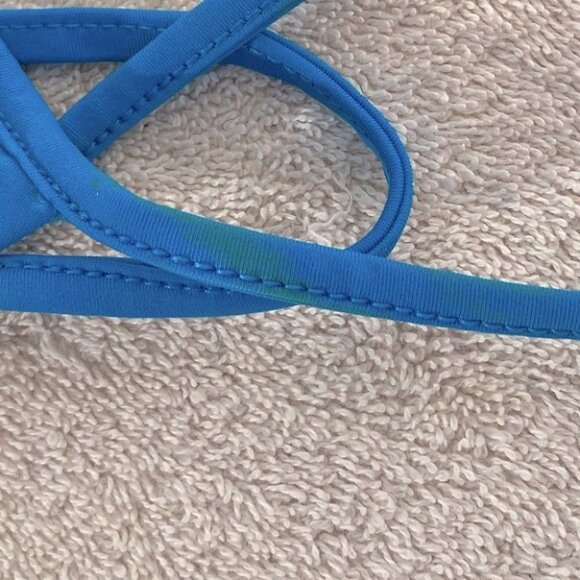 5/$25 Vintage 90s Bluenotes Blue String Bikini With O Ring Details L - Picture 10 of 15